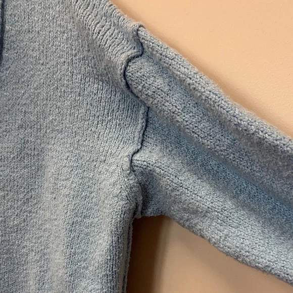 Free People Blue Brookside Tunic Oversized Scoop Neck Sweater Size Medium - Picture 4 of 10